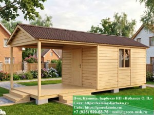 3x7bytovka-037_300x225 image Деревянная Дачная Бытовка С Навесом 3х7